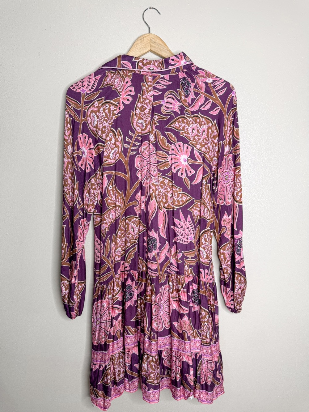 Omika Anthropologie | Boho Floral Long Sleeve Modal Dress View 5